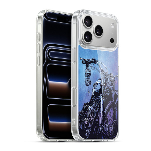 David Lozeau Skeleton Grunge Motorcycle Soft Gel Case for Apple iPhone 17 Pro Max