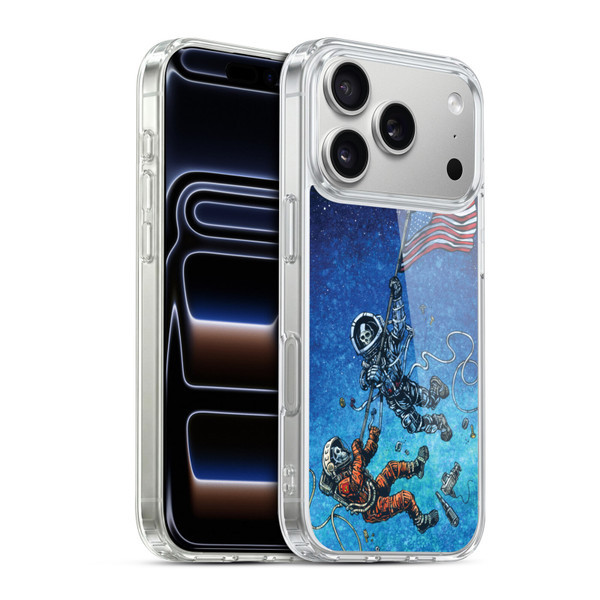 David Lozeau Skeleton Grunge Astronaut Battle Soft Gel Case for Apple iPhone 17 Pro