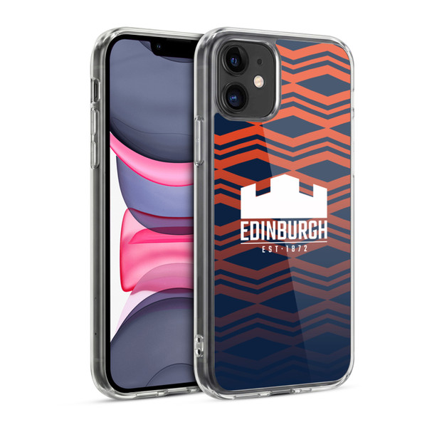 Edinburgh Rugby Graphics Pattern Gradient Soft Gel Case for Apple iPhone 11