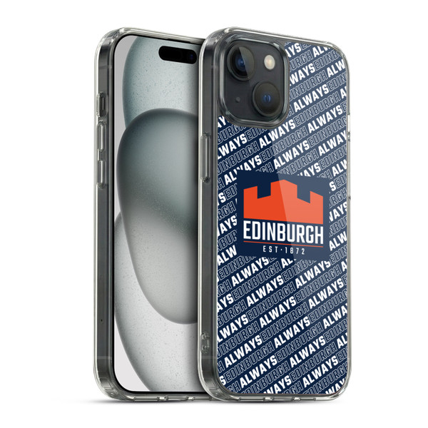 Edinburgh Rugby Graphics Logo Pattern Soft Gel Case for Apple iPhone 15 & MagSafe