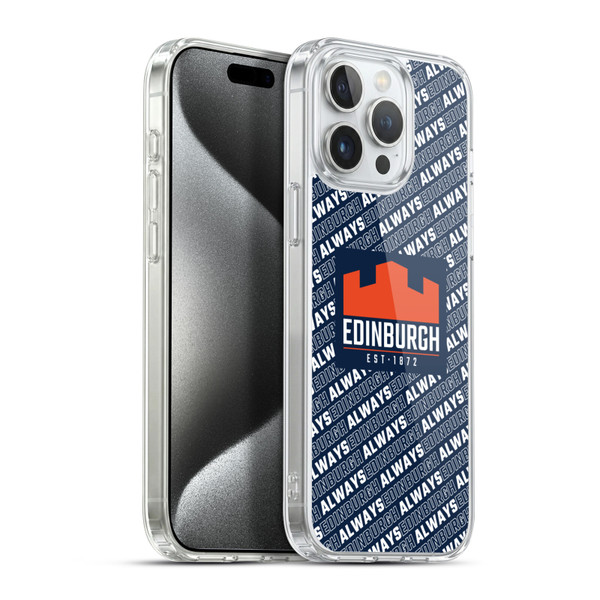 Edinburgh Rugby Graphics Logo Pattern Soft Gel Case for Apple iPhone 15 Pro Max & MagSafe