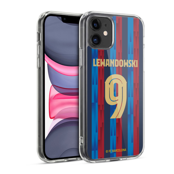 FC Barcelona 2022/23 Players Home Kit Robert Lewandowski Soft Gel Case for Apple iPhone 11