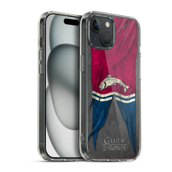 HBO Game of Thrones Sigil Flags Tully Soft Gel Case for Apple iPhone 15 Plus & MagSafe