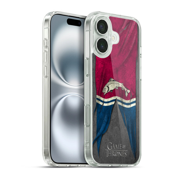 HBO Game of Thrones Sigil Flags Tully Soft Gel Case for Apple iPhone 16 Plus & MagSafe