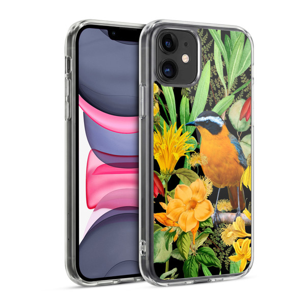 LebensArt Jungle Plants And Animals Orange Bird Elements Soft Gel Case for Apple iPhone 11