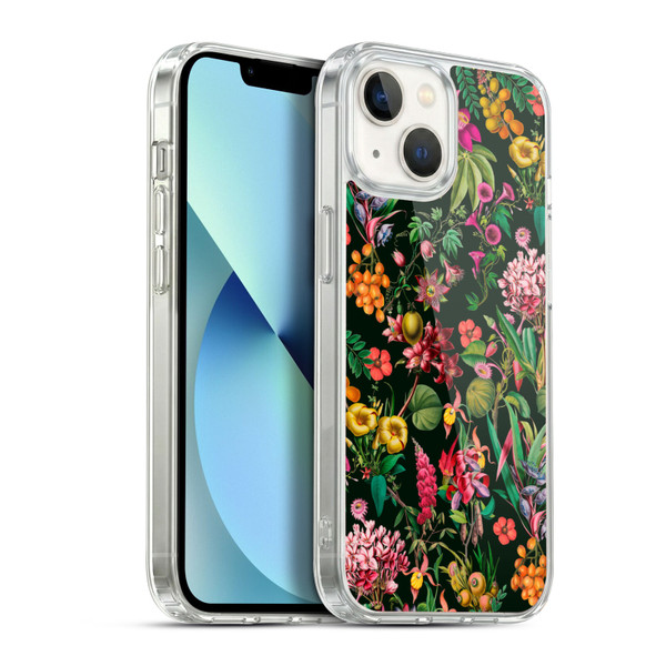LebensArt Jungle Plants And Animals Multicolor Soft Gel Case for Apple iPhone 13