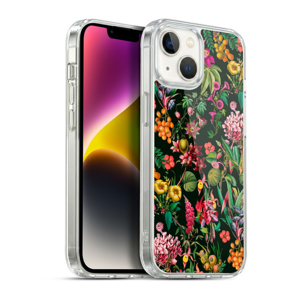 LebensArt Jungle Plants And Animals Multicolor Soft Gel Case for Apple iPhone 14