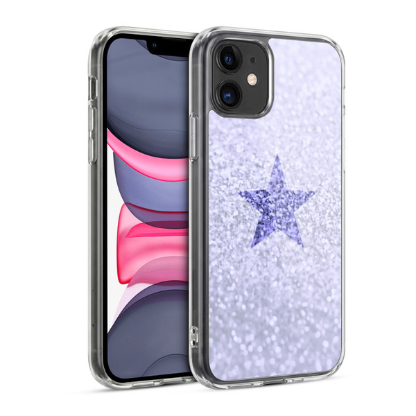 Monika Strigel Glitter Star Pastel Lilac Soft Gel Case for Apple iPhone 11