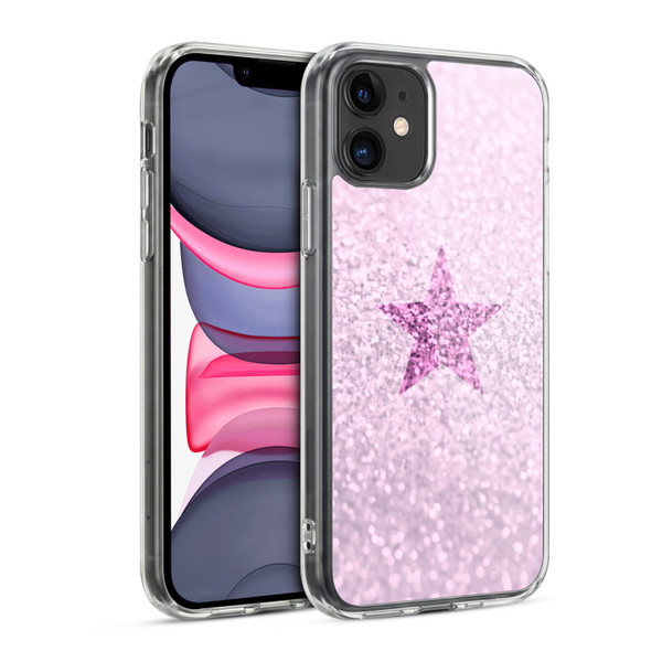 Monika Strigel Glitter Star Pastel Pink Soft Gel Case for Apple iPhone 11