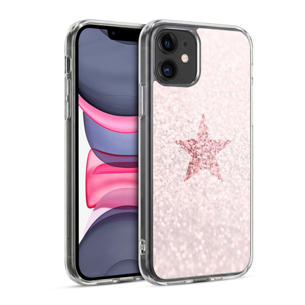 Monika Strigel Glitter Star Pastel Rose Pink Soft Gel Case for Apple iPhone 11