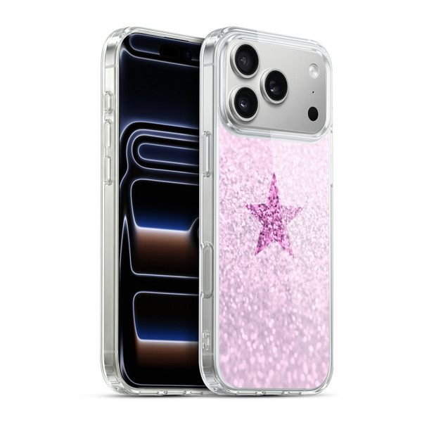 Monika Strigel Glitter Star Pastel Pink Soft Gel Case for Apple iPhone 17 Pro Max