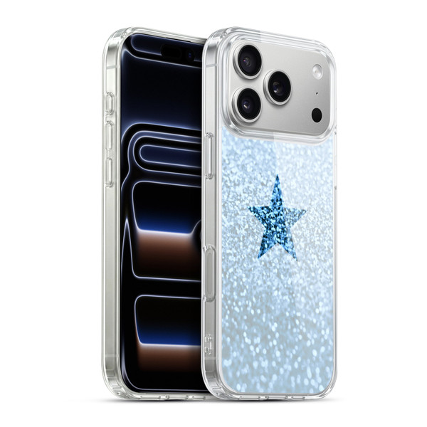 Monika Strigel Glitter Star Pastel Rainy Blue Soft Gel Case for Apple iPhone 17 Pro Max