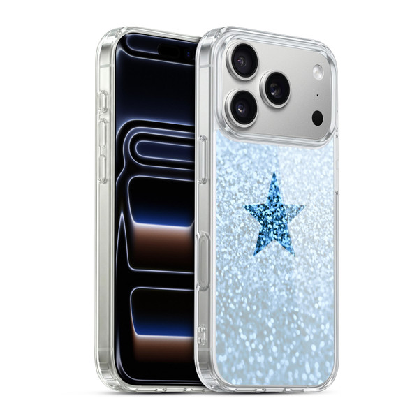 Monika Strigel Glitter Star Pastel Rainy Blue Soft Gel Case for Apple iPhone 17 Pro