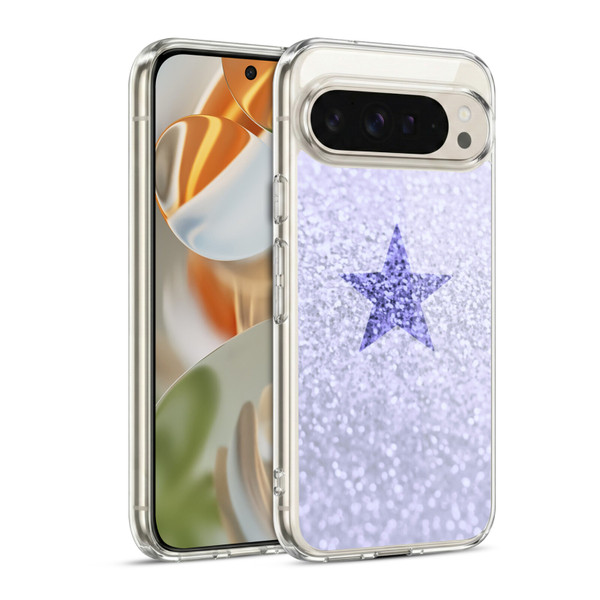 Monika Strigel Glitter Star Pastel Lilac Soft Gel Case for Google Pixel 9 / Pixel 9 Pro