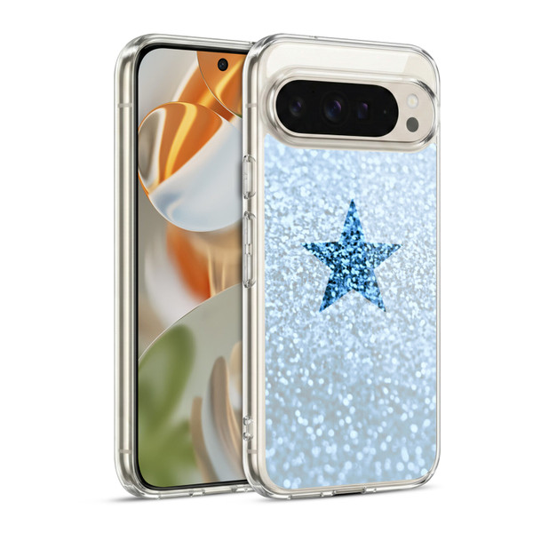 Monika Strigel Glitter Star Pastel Rainy Blue Soft Gel Case for Google Pixel 9 / Pixel 9 Pro