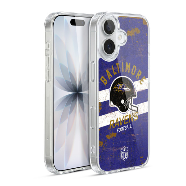NFL Baltimore Ravens Logo Art Helmet Distressed Soft Gel Case for Apple iPhone 17