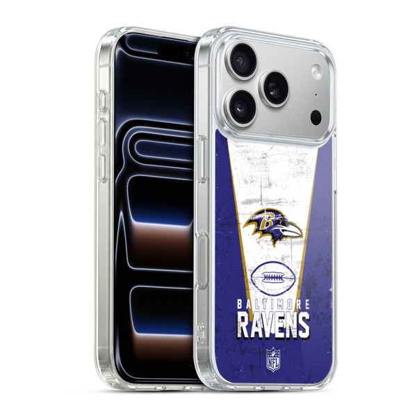 NFL Baltimore Ravens Logo Art Banner Soft Gel Case for Apple iPhone 17 Pro