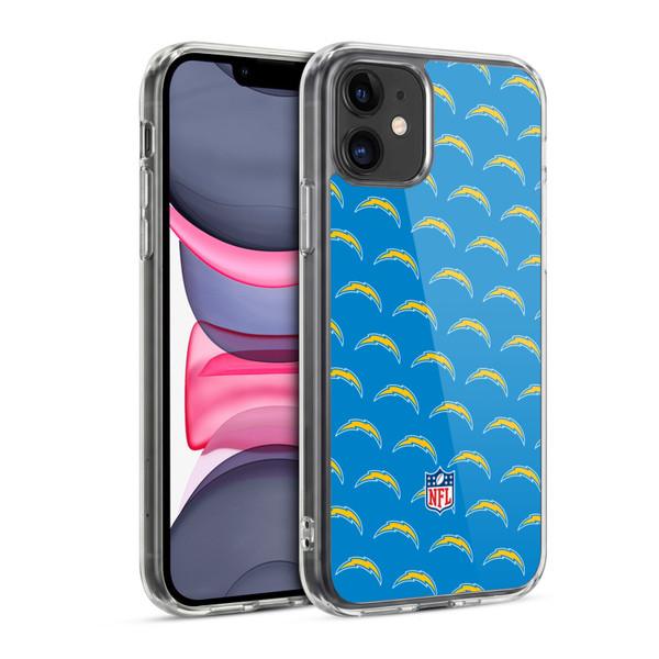 NFL Los Angeles Chargers Artwork Patterns Soft Gel Case for Apple iPhone 11