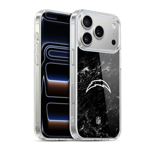 NFL Los Angeles Chargers Artwork Marble Soft Gel Case for Apple iPhone 17 Pro