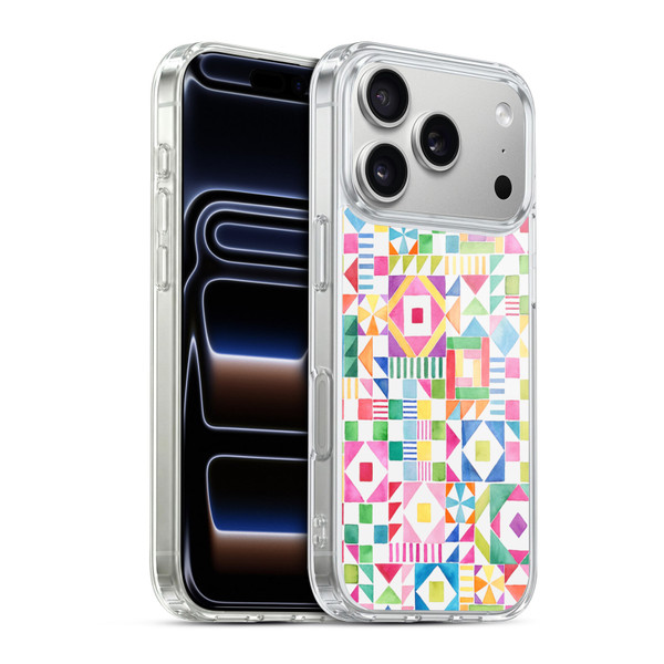 Ninola Colourful Prints Geometric Patchwork Soft Gel Case for Apple iPhone 17 Pro