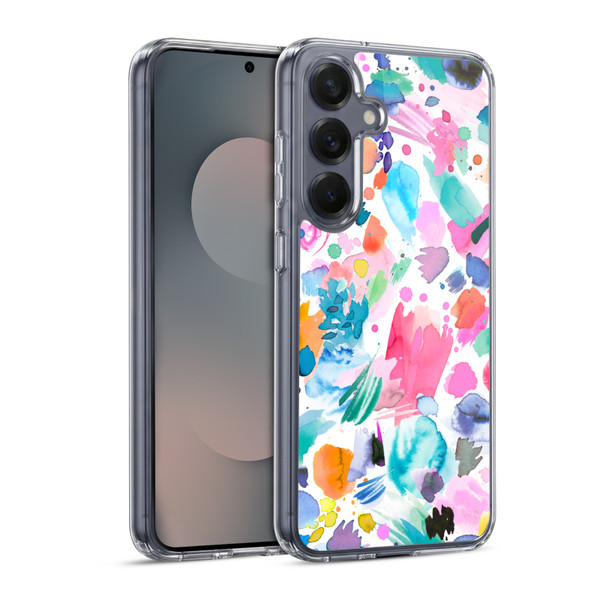 Ninola Colourful Prints Pink Scribbles Soft Gel Case for Samsung Galaxy S25 & MagSafe
