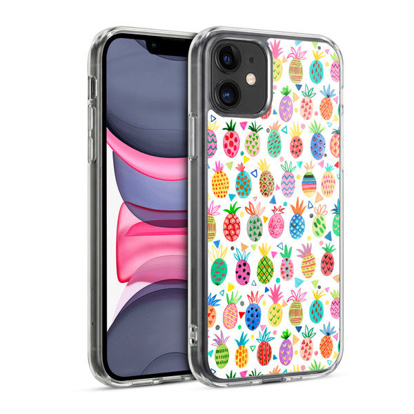 Ninola Mix Patterns Geometric Pineapples Soft Gel Case for Apple iPhone 11