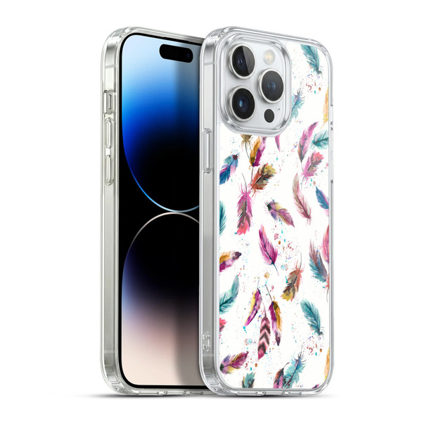 Ninola Mix Patterns Muticolored Feathers Soft Gel Case for Apple iPhone 13 Pro Max & MagSafe