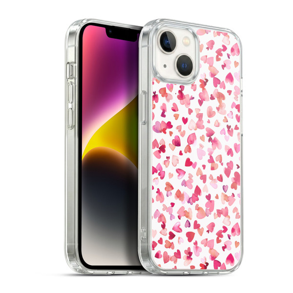 Ninola Mix Patterns Red Hearts Soft Gel Case for Apple iPhone 14 Plus & MagSafe