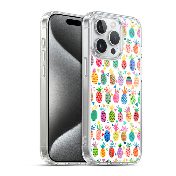 Ninola Mix Patterns Geometric Pineapples Soft Gel Case for Apple iPhone 15 Pro & MagSafe