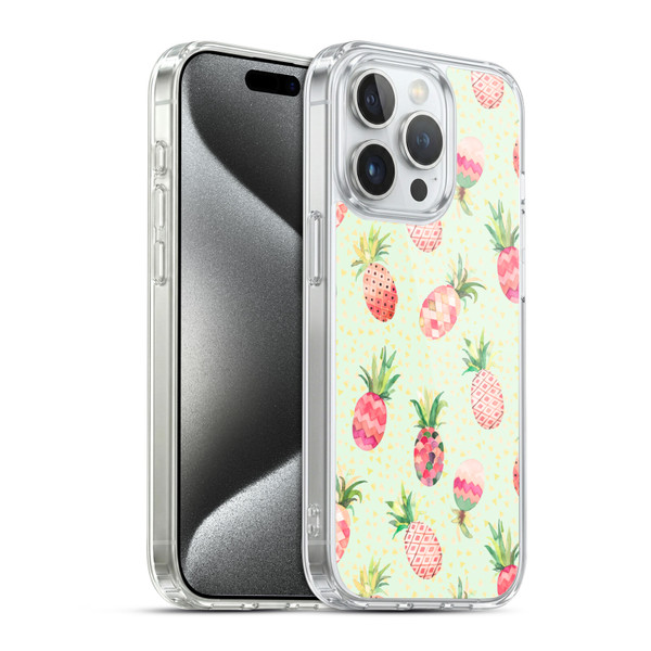 Ninola Mix Patterns Pineapple Lime Soft Gel Case for Apple iPhone 15 Pro & MagSafe