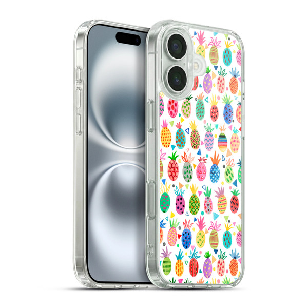Ninola Mix Patterns Geometric Pineapples Soft Gel Case for Apple iPhone 16 Plus & MagSafe