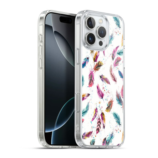 Ninola Mix Patterns Muticolored Feathers Soft Gel Case for Apple iPhone 16 Pro Max & MagSafe