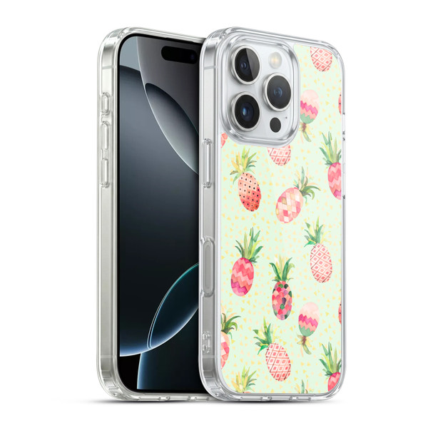 Ninola Mix Patterns Pineapple Lime Soft Gel Case for Apple iPhone 16 Pro & MagSafe