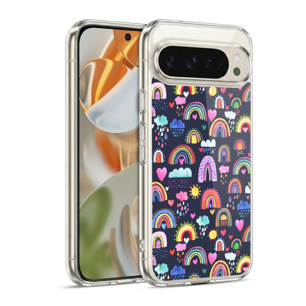 Ninola Mix Patterns Lovely Rainbows Soft Gel Case for Google Pixel 9 / Pixel 9 Pro