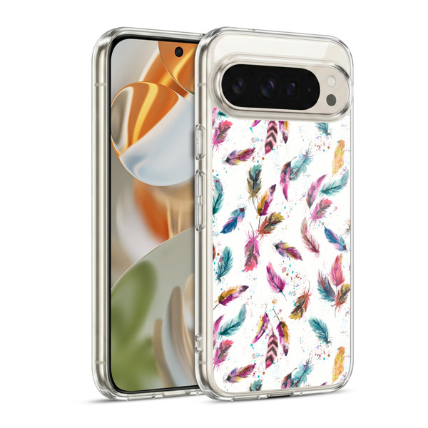 Ninola Mix Patterns Muticolored Feathers Soft Gel Case for Google Pixel 9 / Pixel 9 Pro