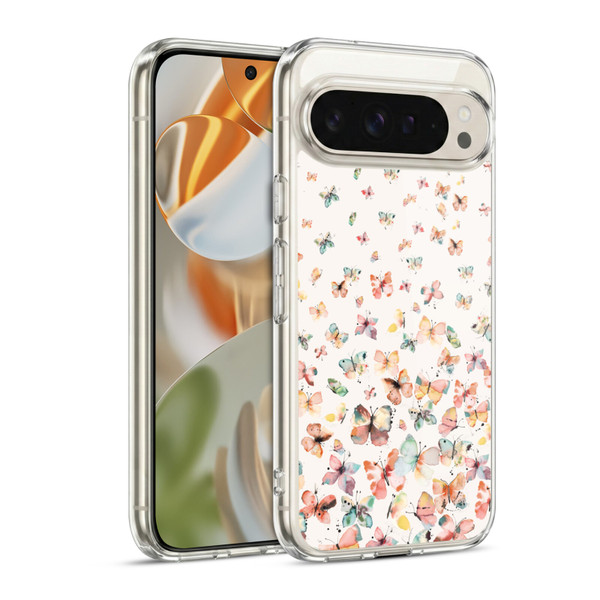 Ninola Mix Patterns Watercolor Butterflies Soft Gel Case for Google Pixel 9 / Pixel 9 Pro