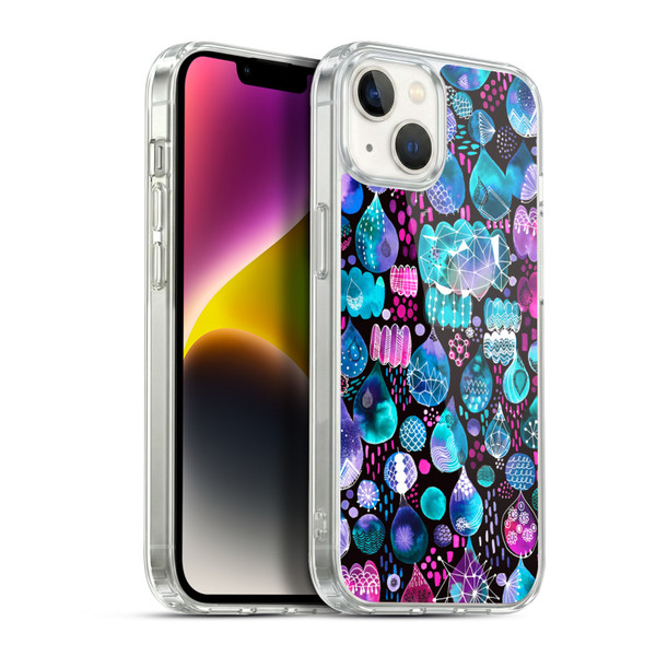 Ninola Watercolor Prints Rain Drops Soft Gel Case for Apple iPhone 14 Plus & MagSafe
