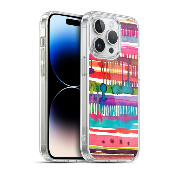 Ninola Watercolor Prints Lines Soft Gel Case for Apple iPhone 14 Pro & MagSafe