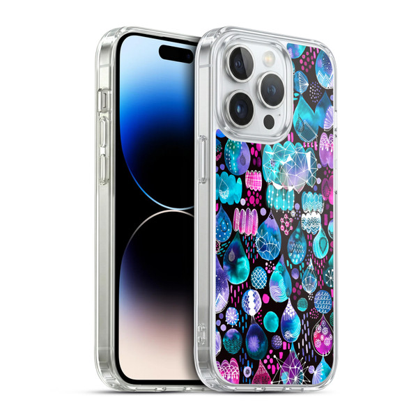 Ninola Watercolor Prints Rain Drops Soft Gel Case for Apple iPhone 14 Pro & MagSafe