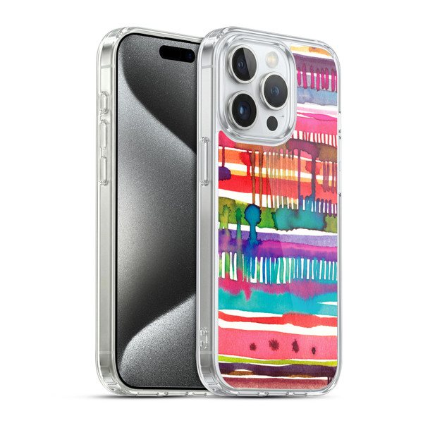 Ninola Watercolor Prints Lines Soft Gel Case for Apple iPhone 15 Pro & MagSafe