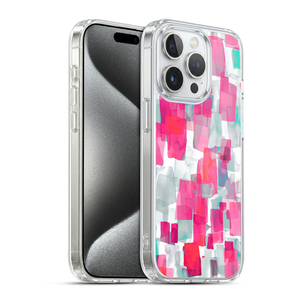 Ninola Watercolor Prints Pink Soft Gel Case for Apple iPhone 15 Pro & MagSafe