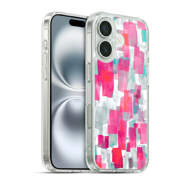 Ninola Watercolor Prints Pink Soft Gel Case for Apple iPhone 16 & MagSafe