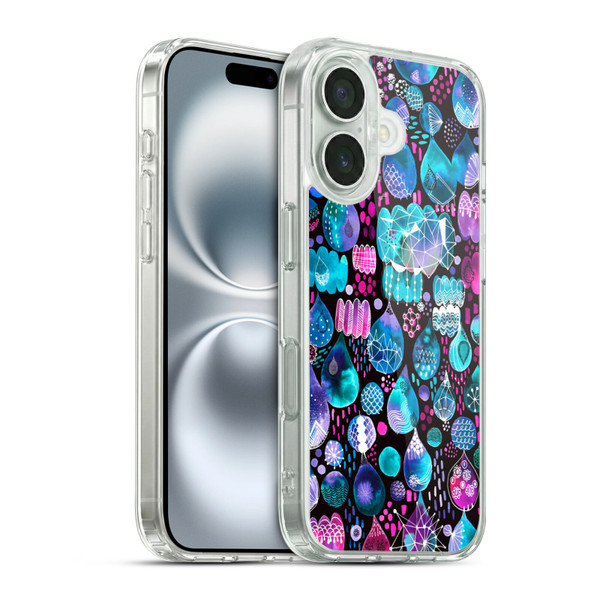 Ninola Watercolor Prints Rain Drops Soft Gel Case for Apple iPhone 16 & MagSafe