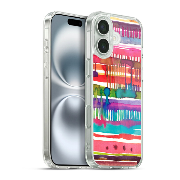 Ninola Watercolor Prints Lines Soft Gel Case for Apple iPhone 16 Plus & MagSafe