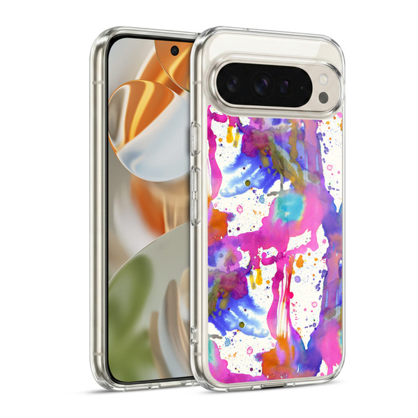 Ninola Watercolor Prints Pink Paint Splashes Soft Gel Case for Google Pixel 9 / Pixel 9 Pro