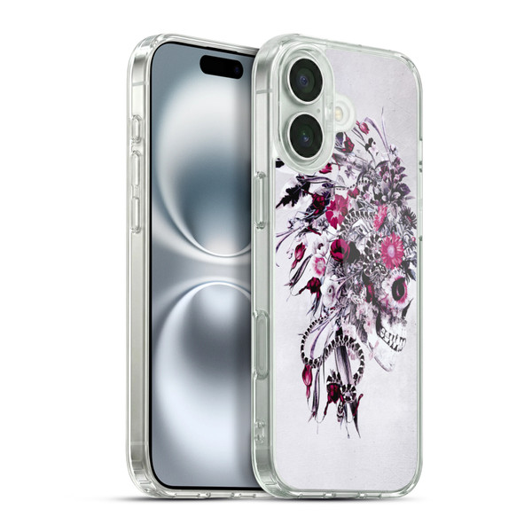 Riza Peker Skulls 6 Red Soft Gel Case for Apple iPhone 16 Plus & MagSafe