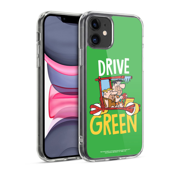 The Flintstones Graphics Drive Green Soft Gel Case for Apple iPhone 11