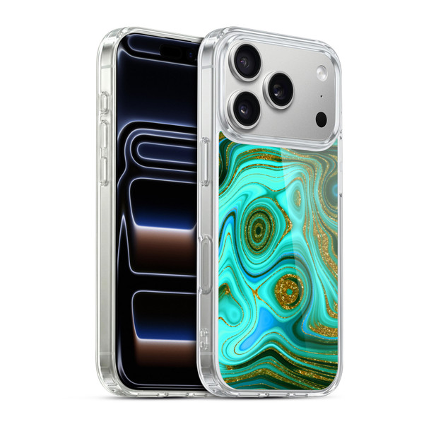 UtArt Malachite Emerald Liquid Gem Soft Gel Case for Apple iPhone 17 Pro