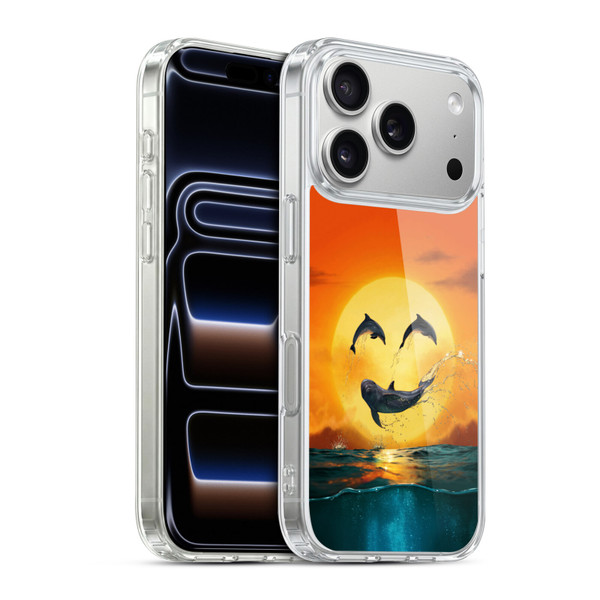 Vincent Hie Graphics Dolphins Smile Soft Gel Case for Apple iPhone 17 Pro