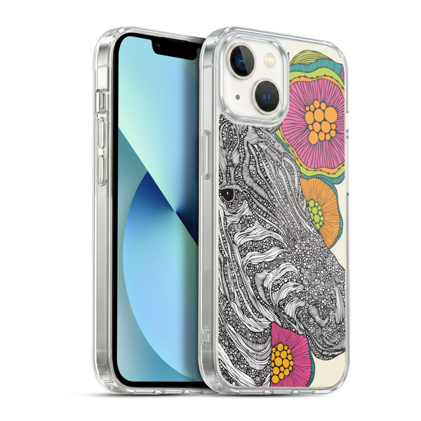 Valentina Animals And Floral Zebra Soft Gel Case for Apple iPhone 13